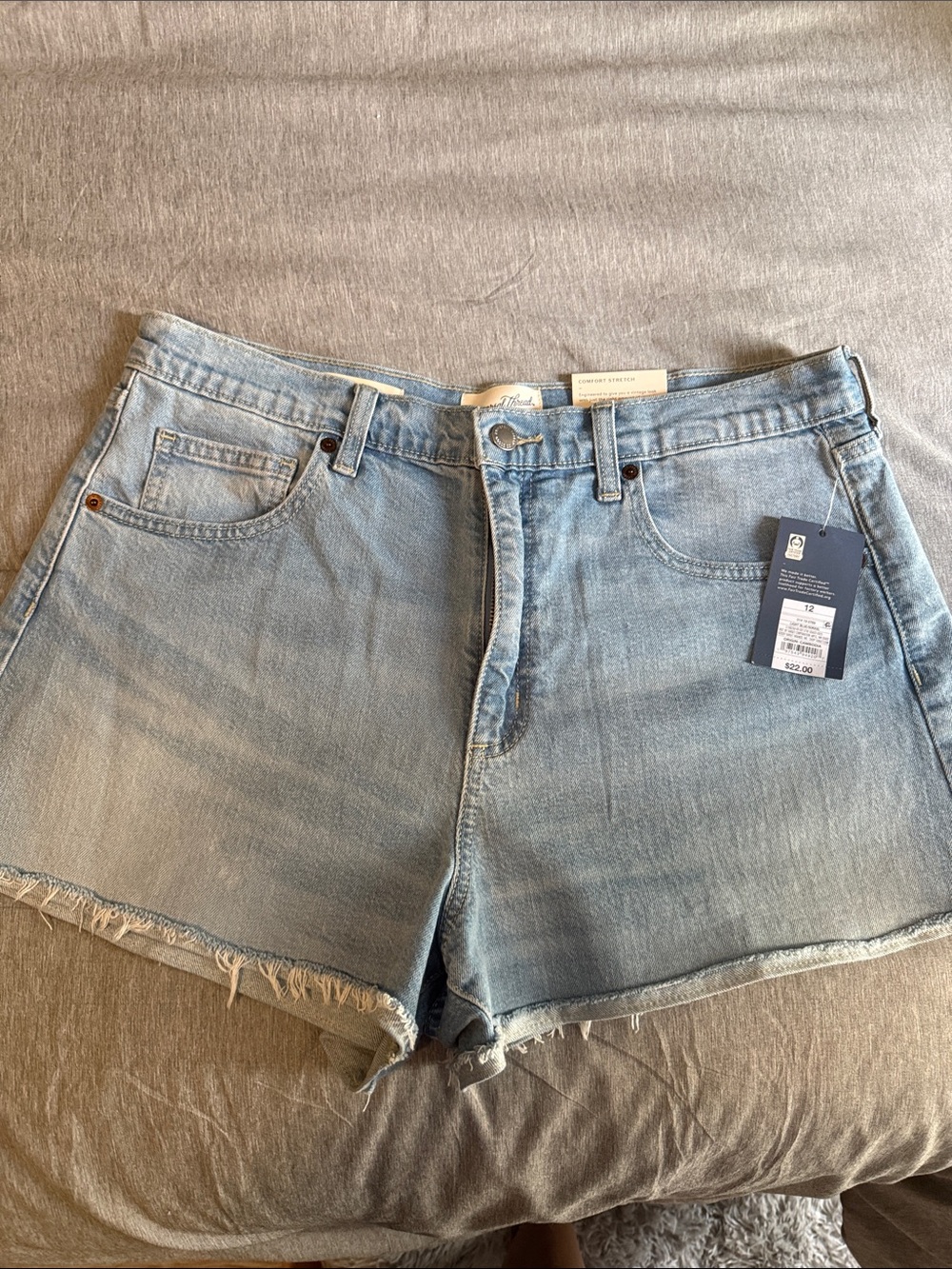 Universal Thread Light Wash High-Rise Frayed Denim Shorts